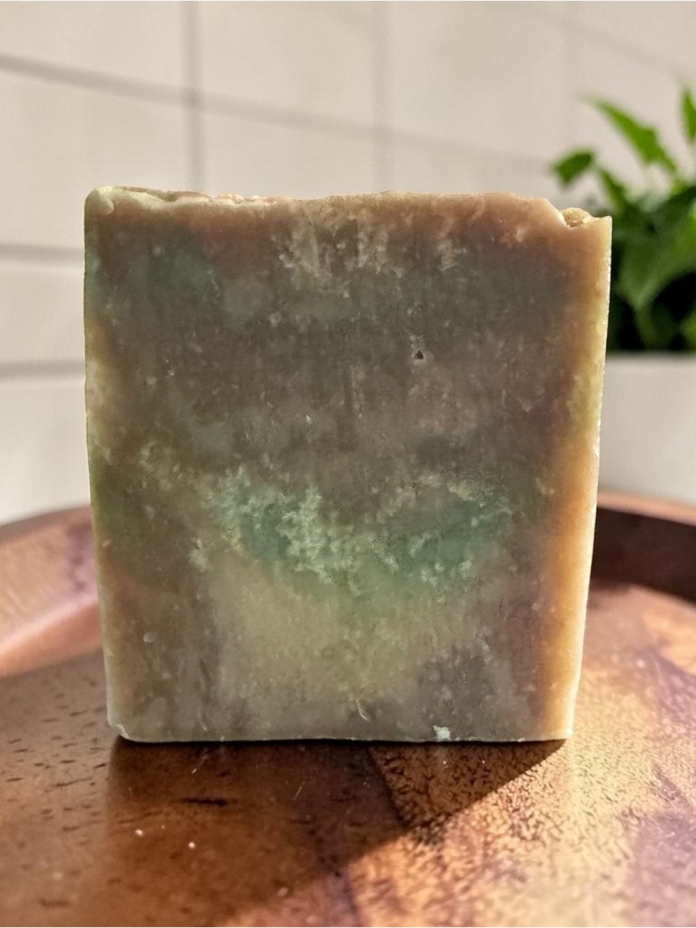 Artisan Hand Soap Bar in Green & red swirls winter market - Natural Bath Soap
